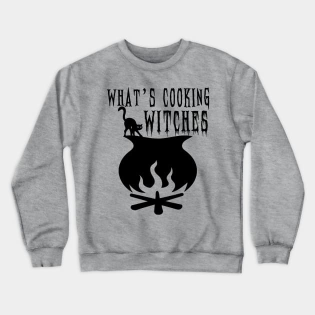 What is Cooking Witches - Cat on Cauldron Crewneck Sweatshirt by HighBrowDesigns